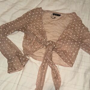 Pink floral crop top